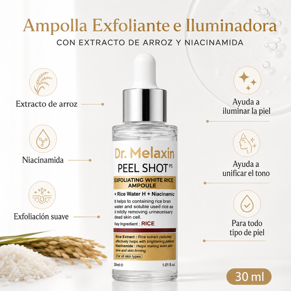 Dr. Melaxin Serum – Ampolla Exfoliante e Iluminadora de Arroz